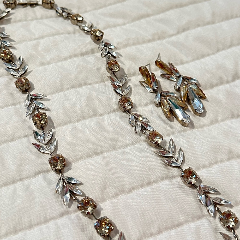 Custom bridal headpiece and matching earrings